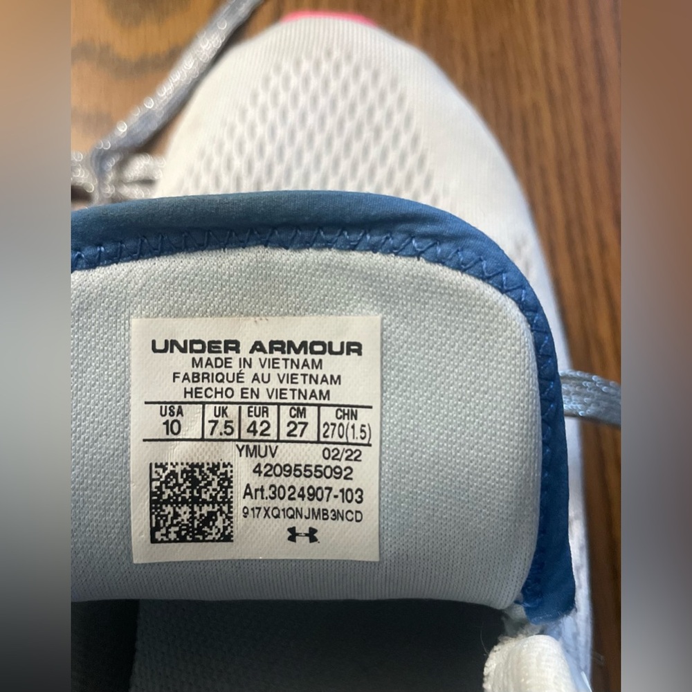 Under Armour White and Pink Athletic Sneakers - Picture 6 of 8